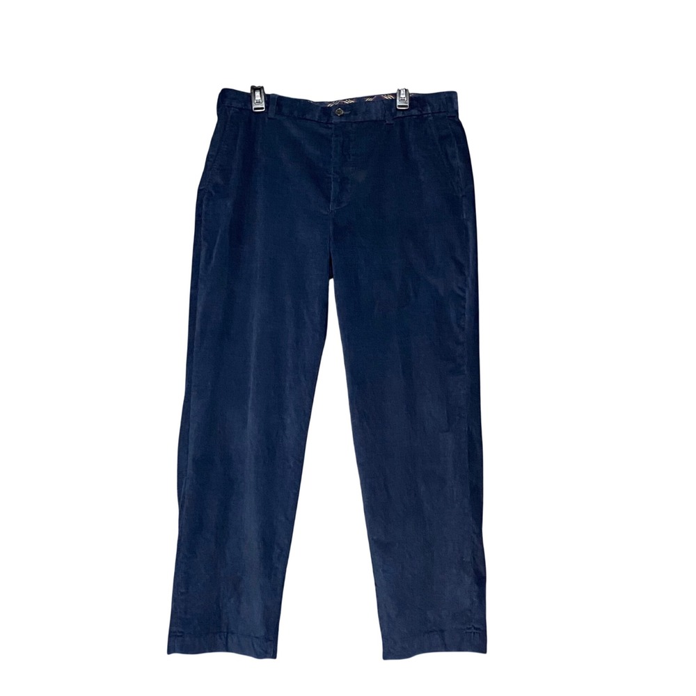 Brooks Brothers Clark Navy Blue Corduroy Pants Mens 36x30 Straight Leg Chinos